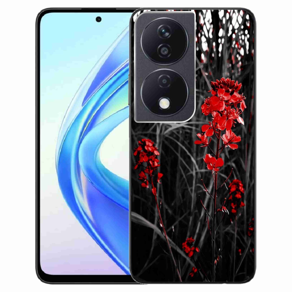 Gelový kryt mmCase na Honor X7b/Honor 90 Smart - červená rostlina