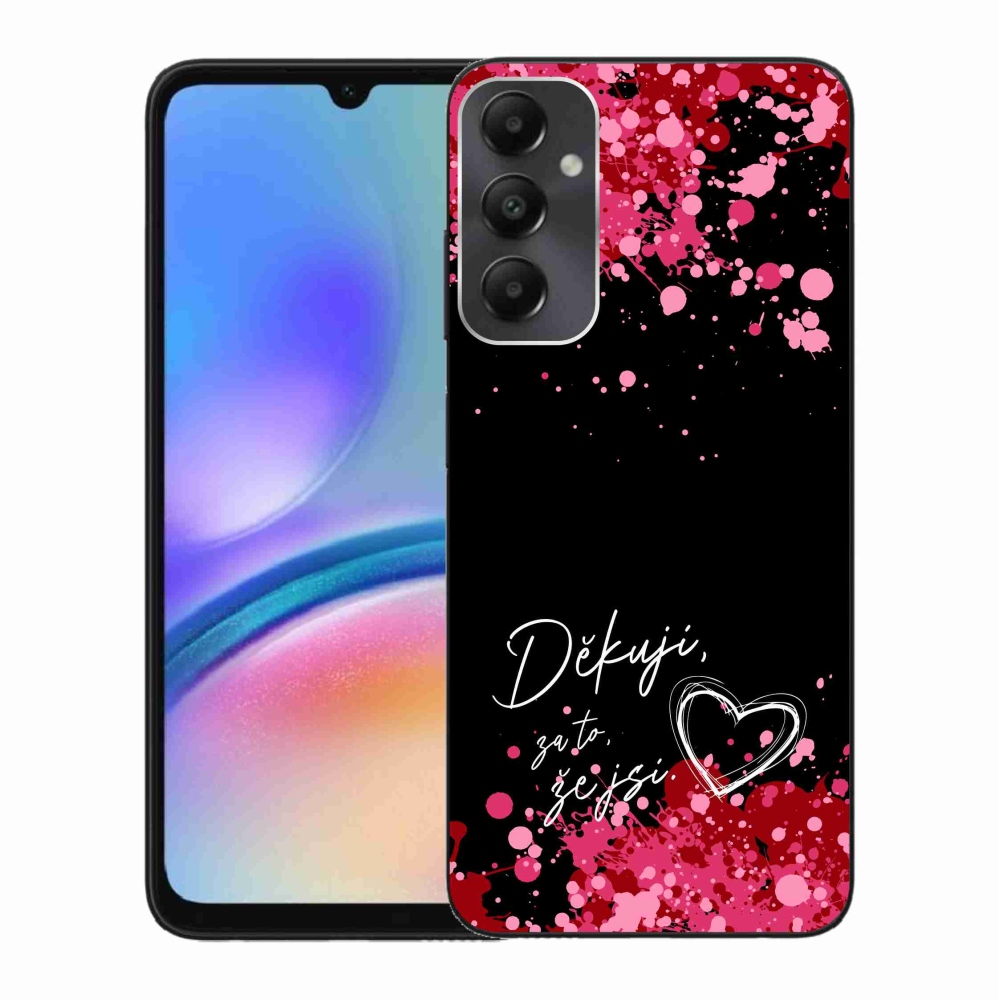 Gelový kryt mmCase na Samsung Galaxy A05s - zamilovaný text 2 černé pozadí