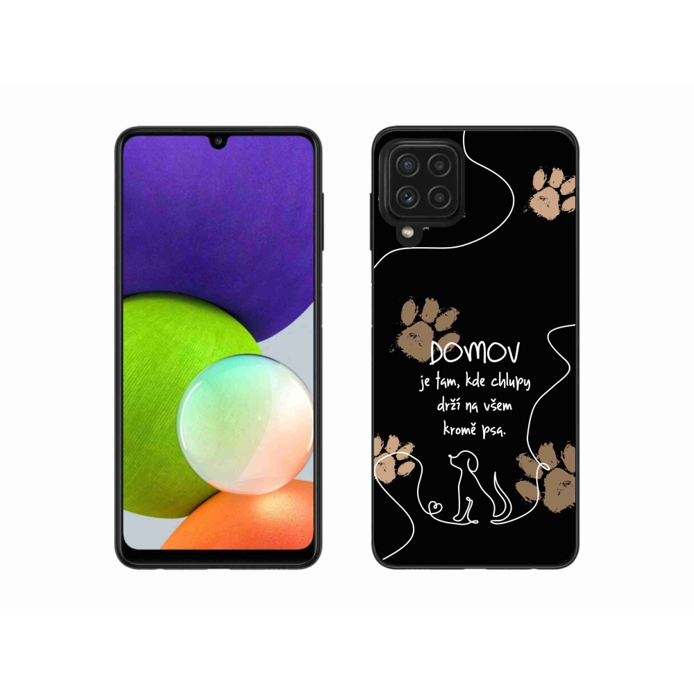 Gelový kryt mmCase na Samsung Galaxy A22 4G - psí motiv černé pozadí