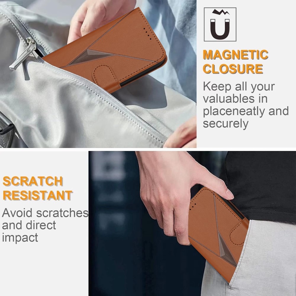 Triangles knížkové pouzdro na Honor 400 Lite - hnědé