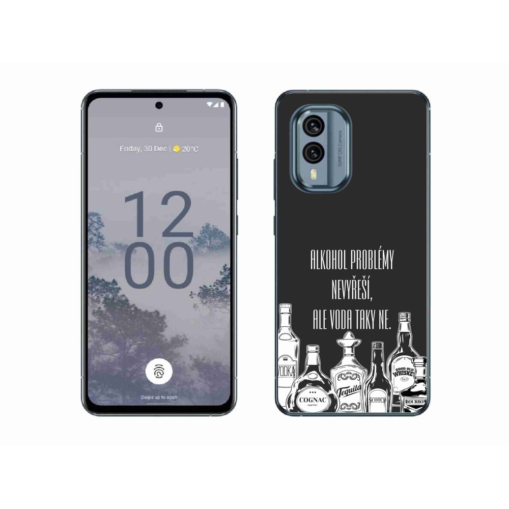 Gelový kryt mmCase na Nokia X30 5G - vtipný text černé pozadí