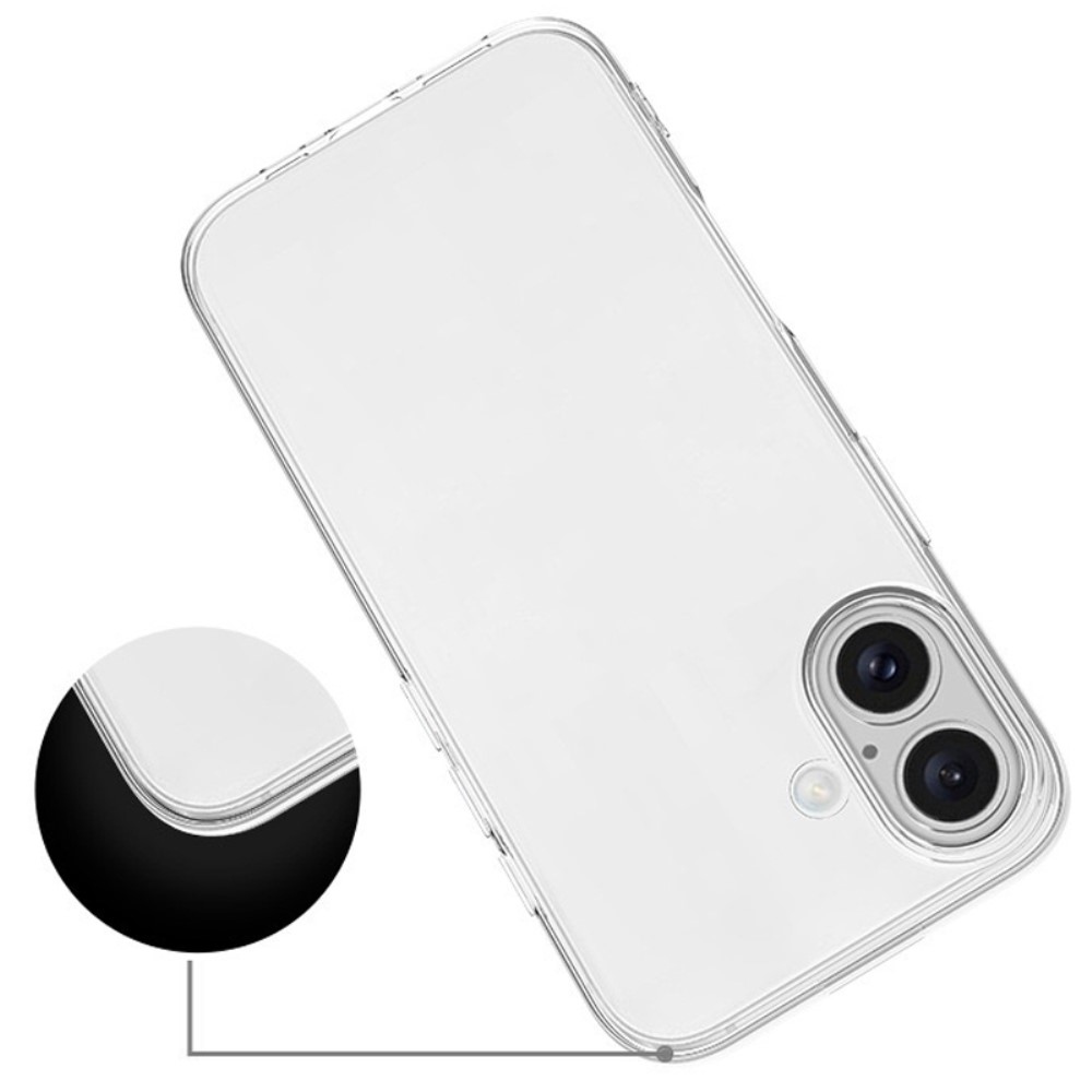 Průhledný gelový obal na iPhone 16 Plus - průhledný