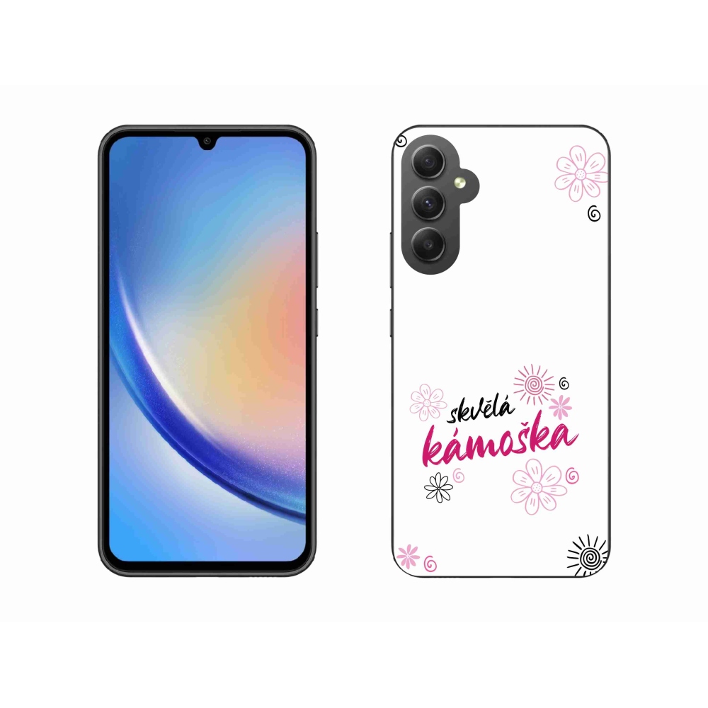 Gelový kryt mmCase na Samsung Galaxy A34 5G - skvělá kámoška bílé pozadí