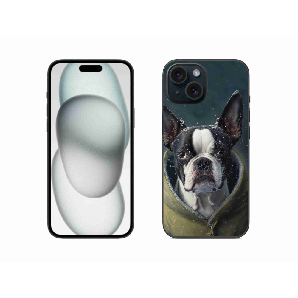 Gelový kryt mmCase na iPhone 15 - buldoček