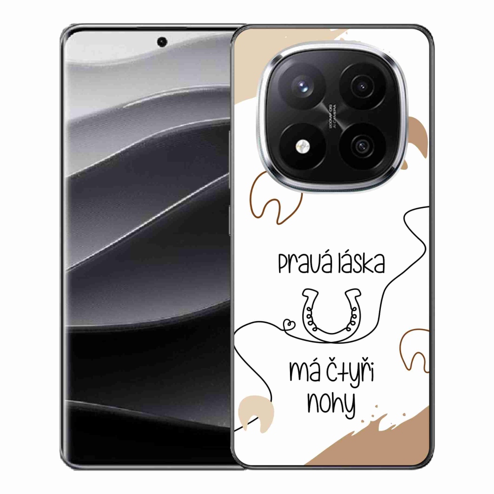 Gelový kryt mmCase na Xiaomi Redmi Note 14 Pro+ 5G - koňský motiv bílé pozadí