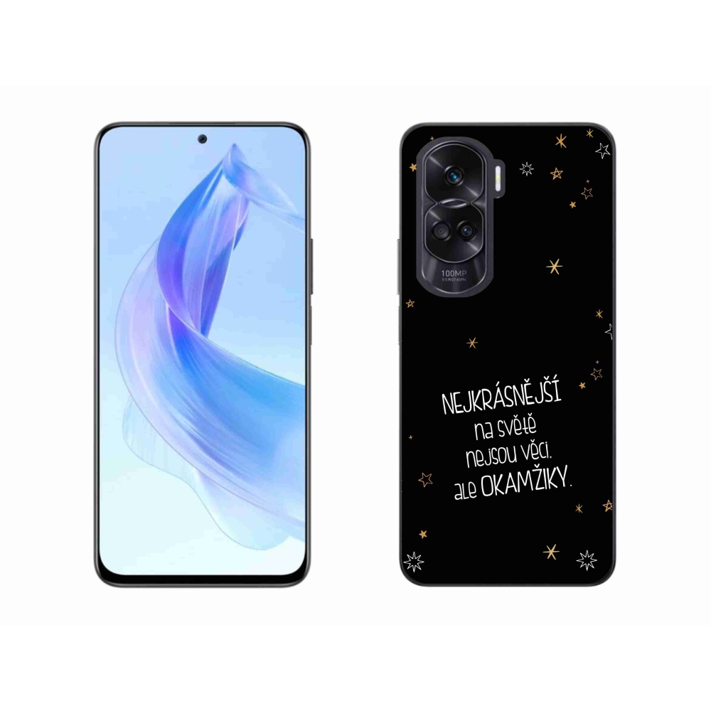 Gelový kryt mmCase na Honor 90 Lite - citát 4 černé pozadí