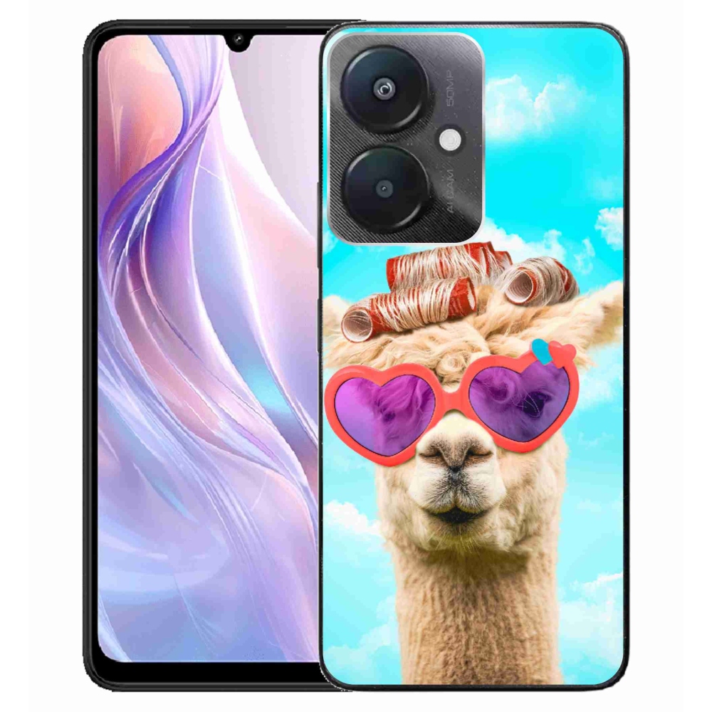 Gelový kryt mmCase na Xiaomi Redmi 13C 5G - lama s brýlemi
