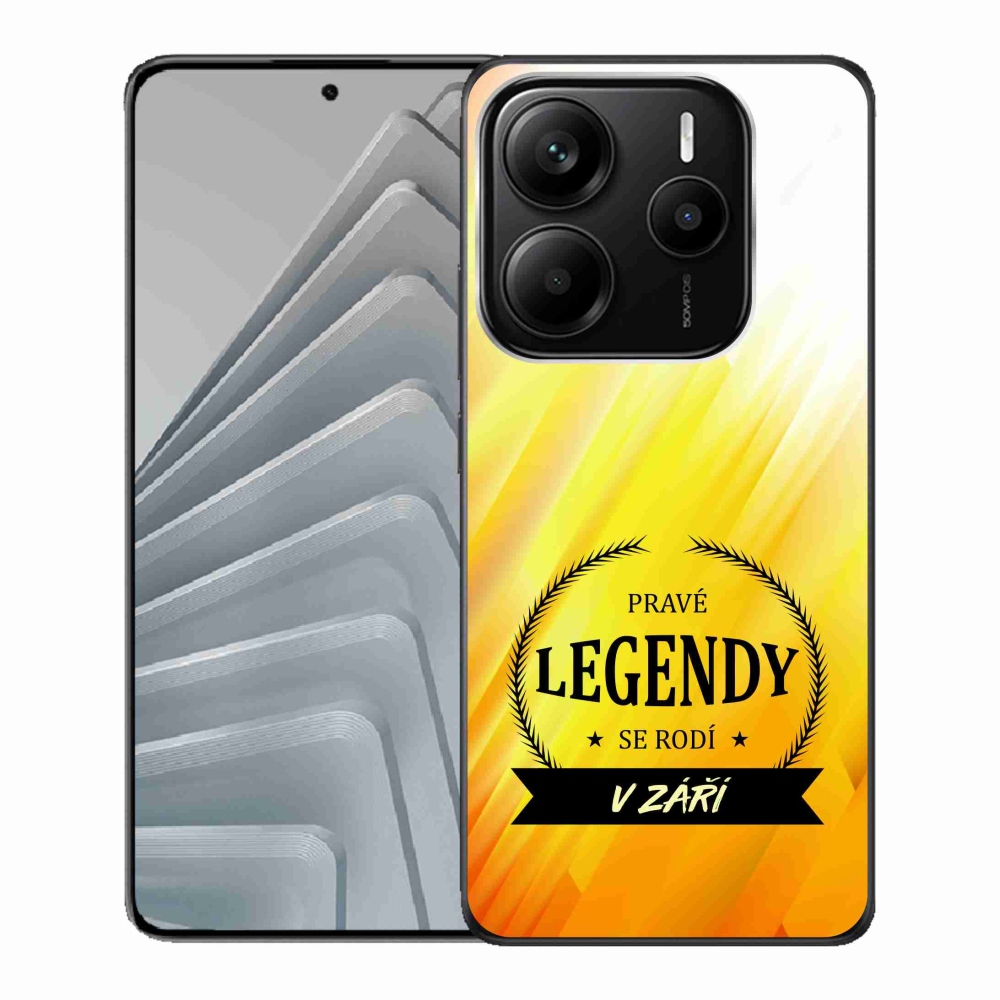 Gelový kryt mmCase na Xiaomi Redmi Note 14 5G - legendy v září žluté pozadí
