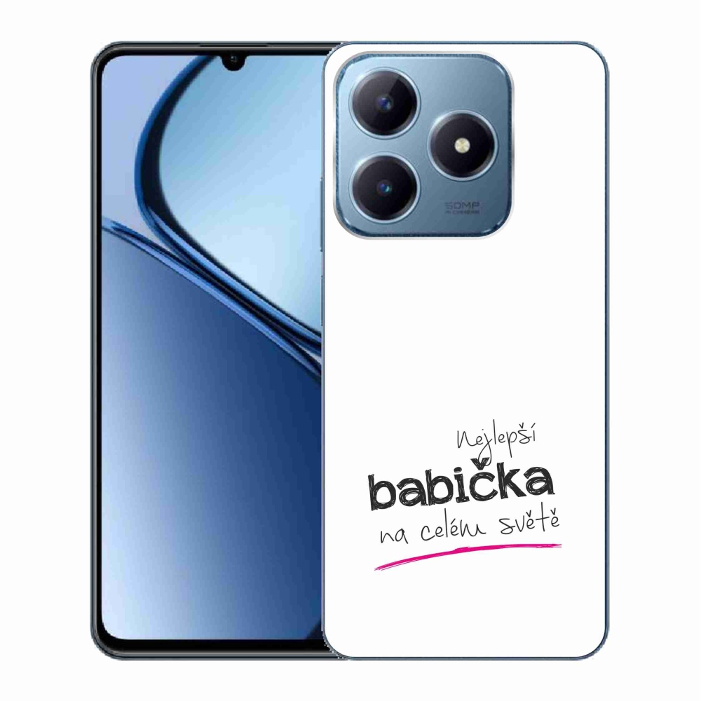 Gelový kryt mmCase na Realme C63 - nejlepší babička 4 bílé pozadí