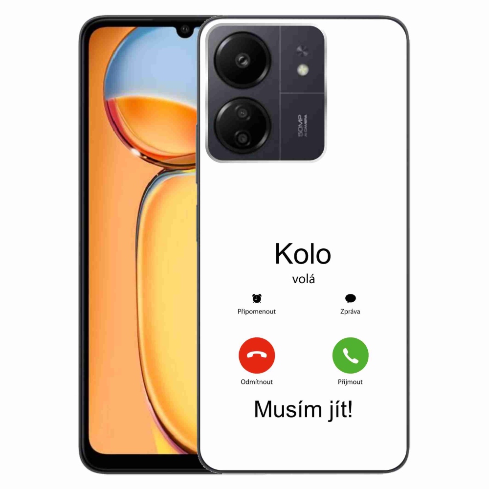 Gelový kryt mmCase na Xiaomi Poco C65/Redmi 13C - kolo volá bílé pozadí