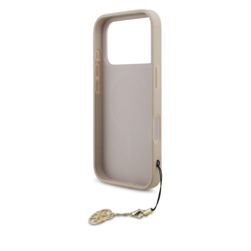 Guess 4G Charm Zadní Kryt pro iPhone 17 Pro Tone on Tone Pink