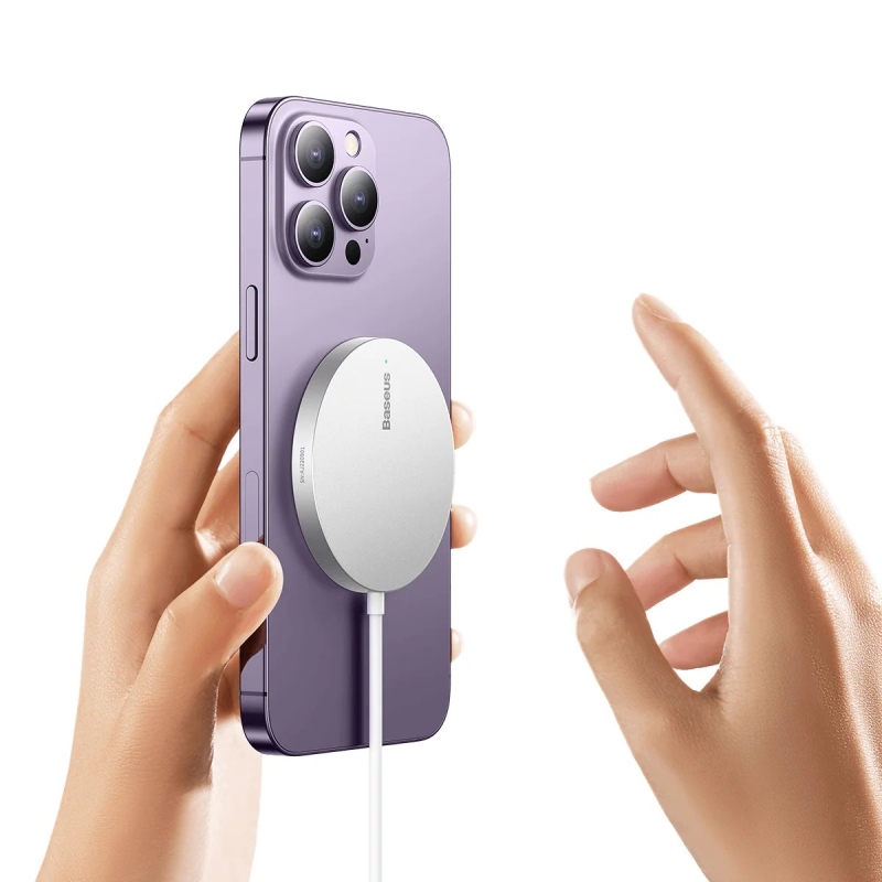 Baseus Simple Mini3 Magnetická Bezdrátová Nabíječka 15W White