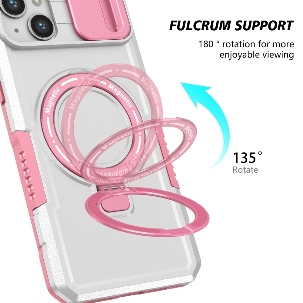 Fulcrum odolný kryt s ochranou fotoaparátu a s MagSafe na iPhone 14 - růžový/bílý