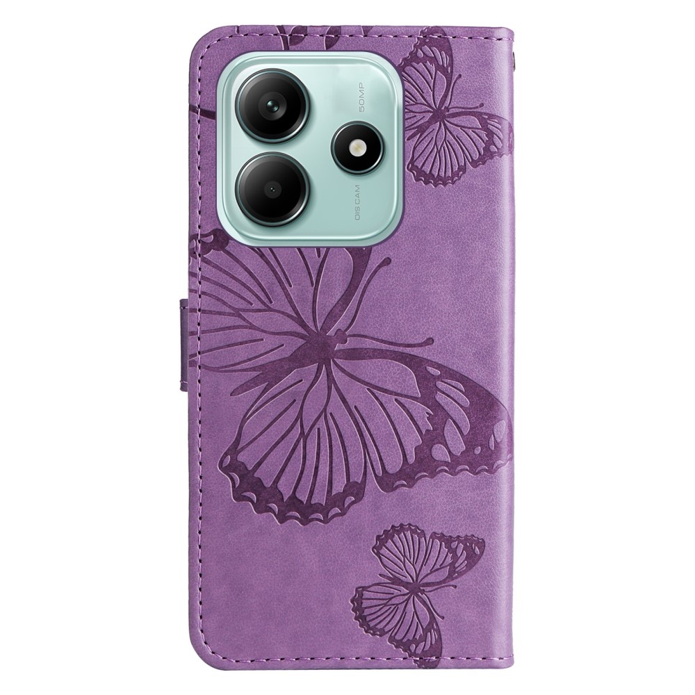 Big Butterfly knížkové pouzdro na Xiaomi Redmi Note 14 5G - fialové