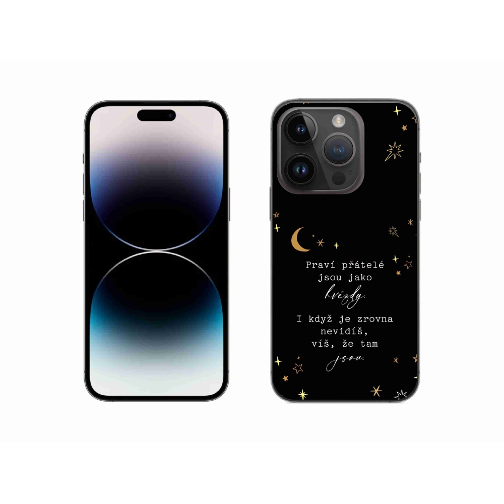 Gelový kryt mmCase na iPhone 14 Pro 6.1 - citát 6 černé pozadí