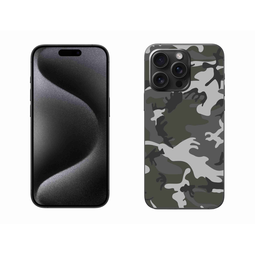 Gelový kryt mmCase na iPhone 15 Pro Max - maskáčový vzor