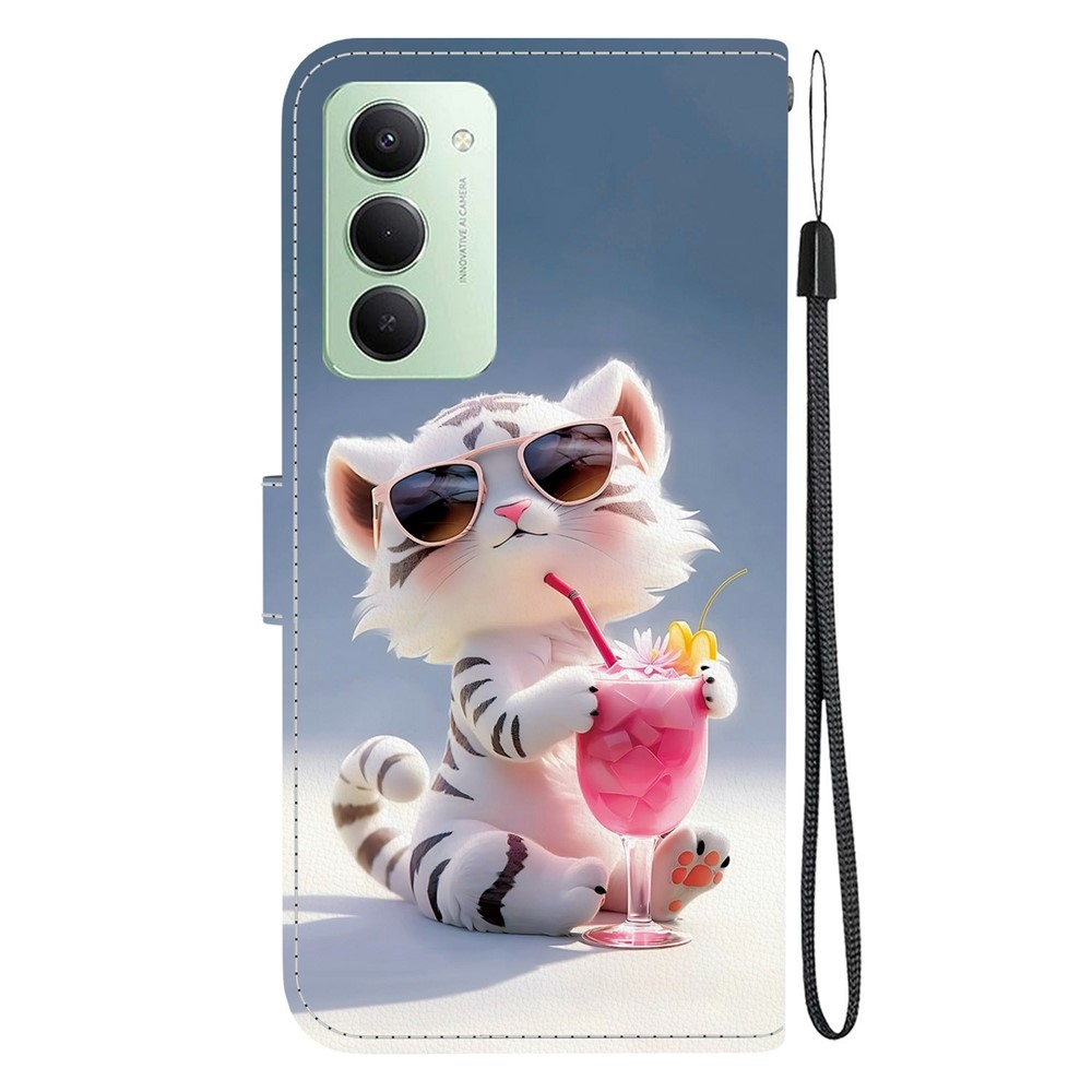 Versatile knížkové pouzdro na Xiaomi Redmi 15 4G (171mm) - bílý tygřík