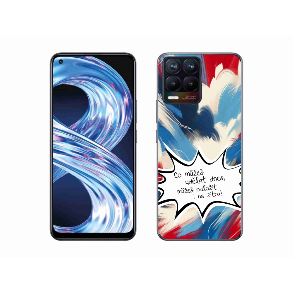 Gelový kryt mmCase na Realme 8 4G - vtipný text 9 bílé pozadí