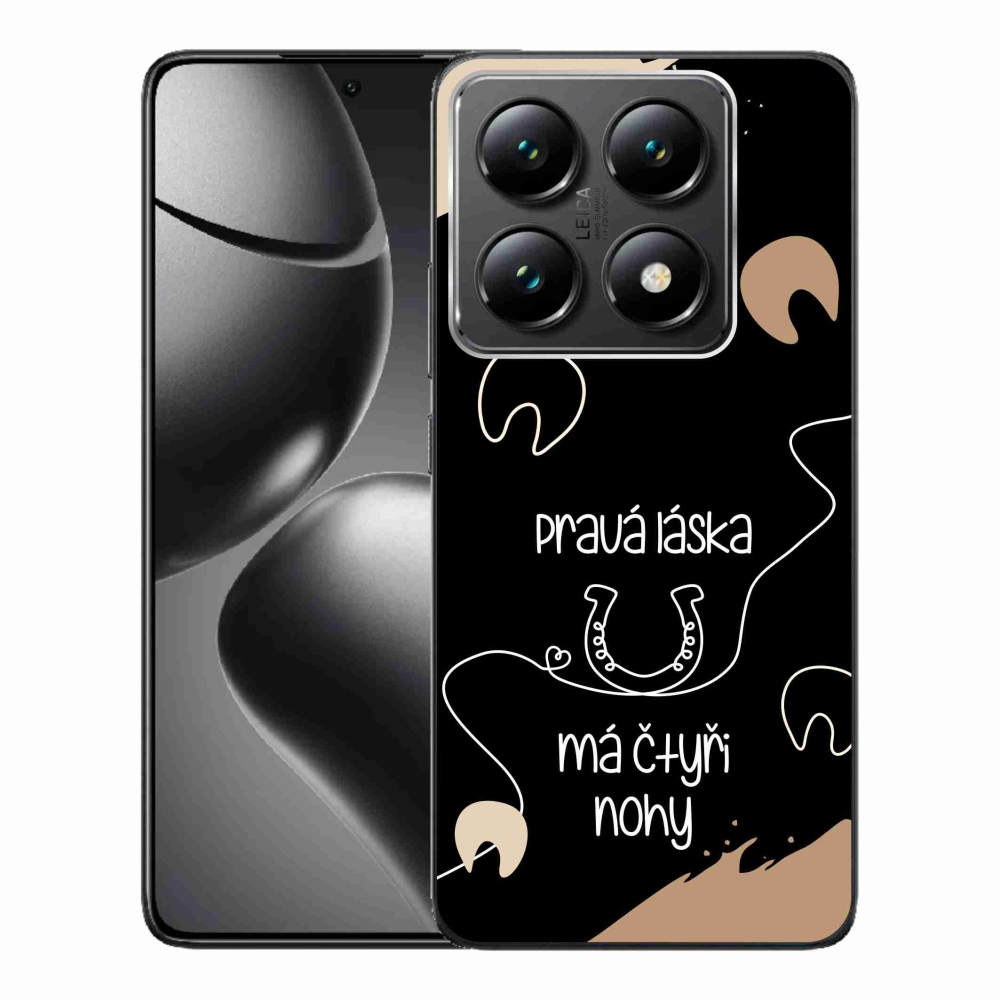 Gelový kryt mmCase na Xiaomi 14T Pro - koňský motiv černé pozadí