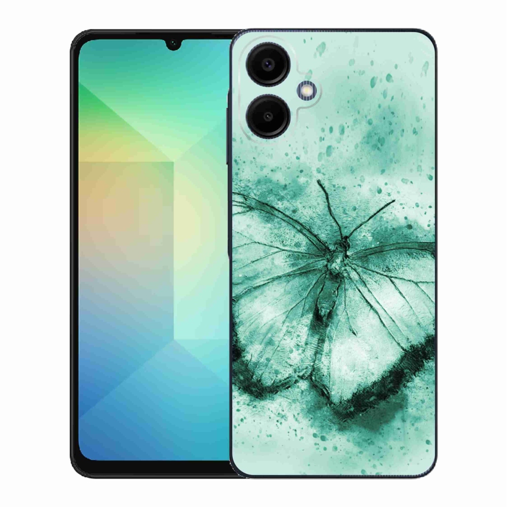 Gelový kryt mmCase na Samsung Galaxy A06 4G - zelený motýl