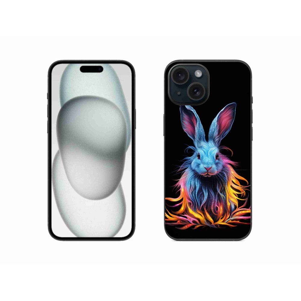 Gelový kryt mmCase na iPhone 15 - abstraktní zajíc