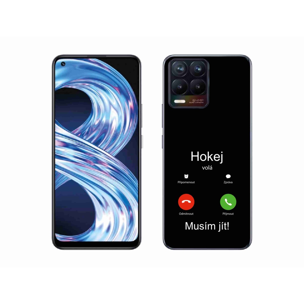 Gelový kryt mmCase na Realme 8 4G - hokej volá černé pozadí