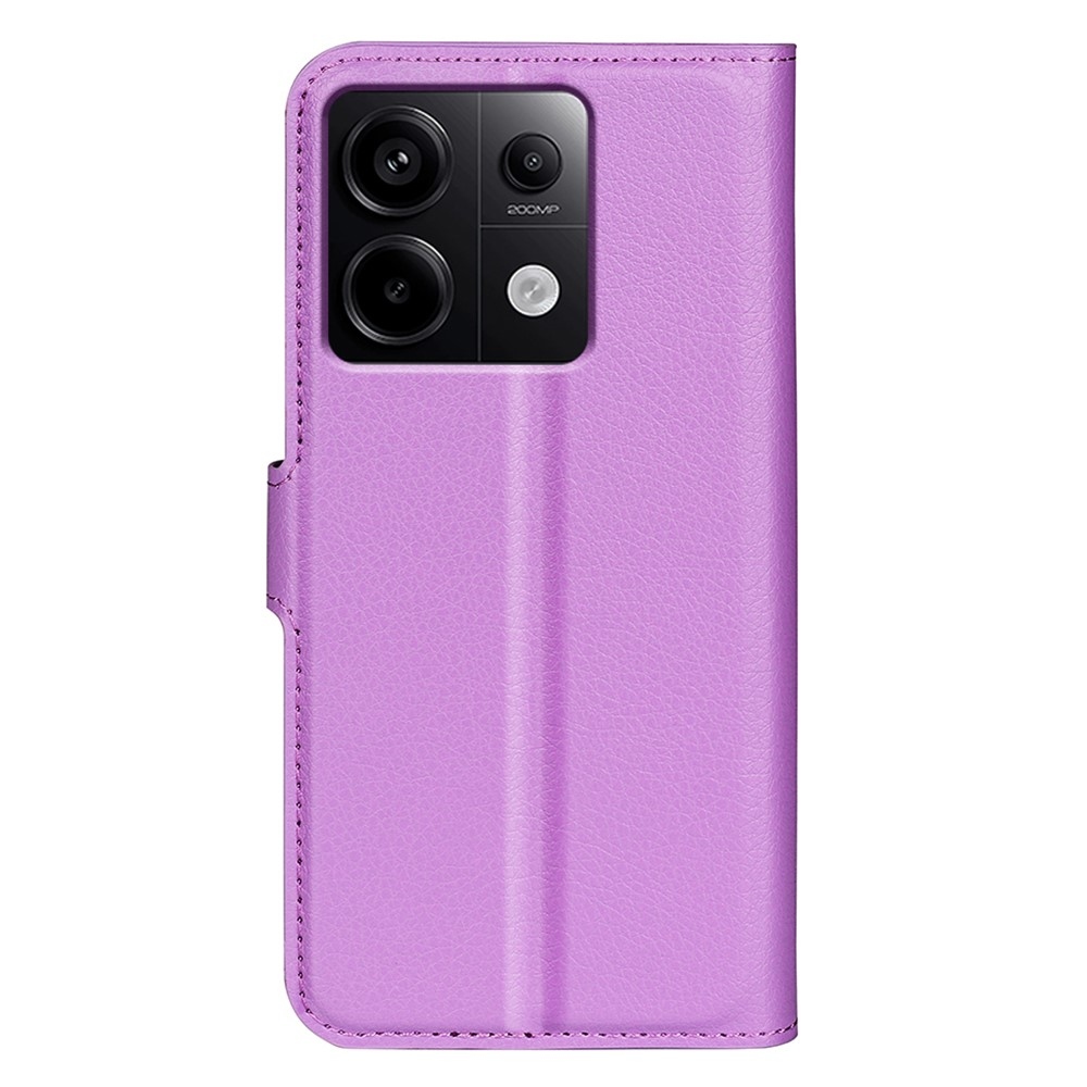 Litchi knížkové pouzdro na Xiaomi Redmi Note 13 Pro 5G/Poco X6 5G - fialové