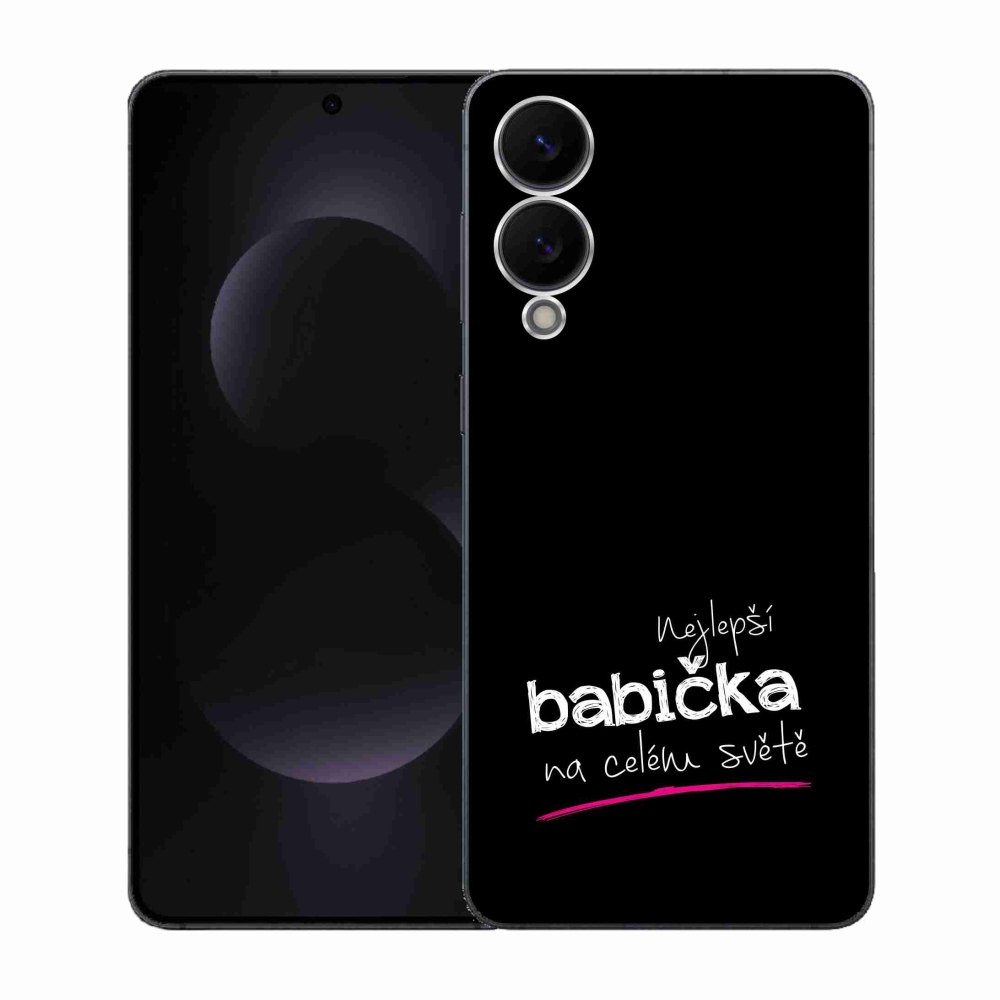 Gelový kryt mmCase na Samsung Galaxy S25 Edge - nejlepší babička 4 černé pozadí