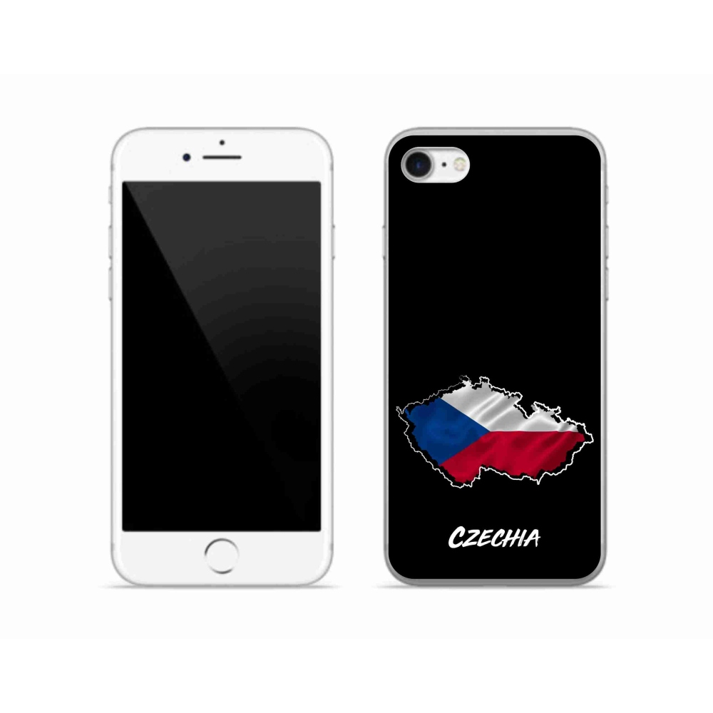 Gelový kryt mmCase na iPhone SE (2022) - Czechia černé pozadí
