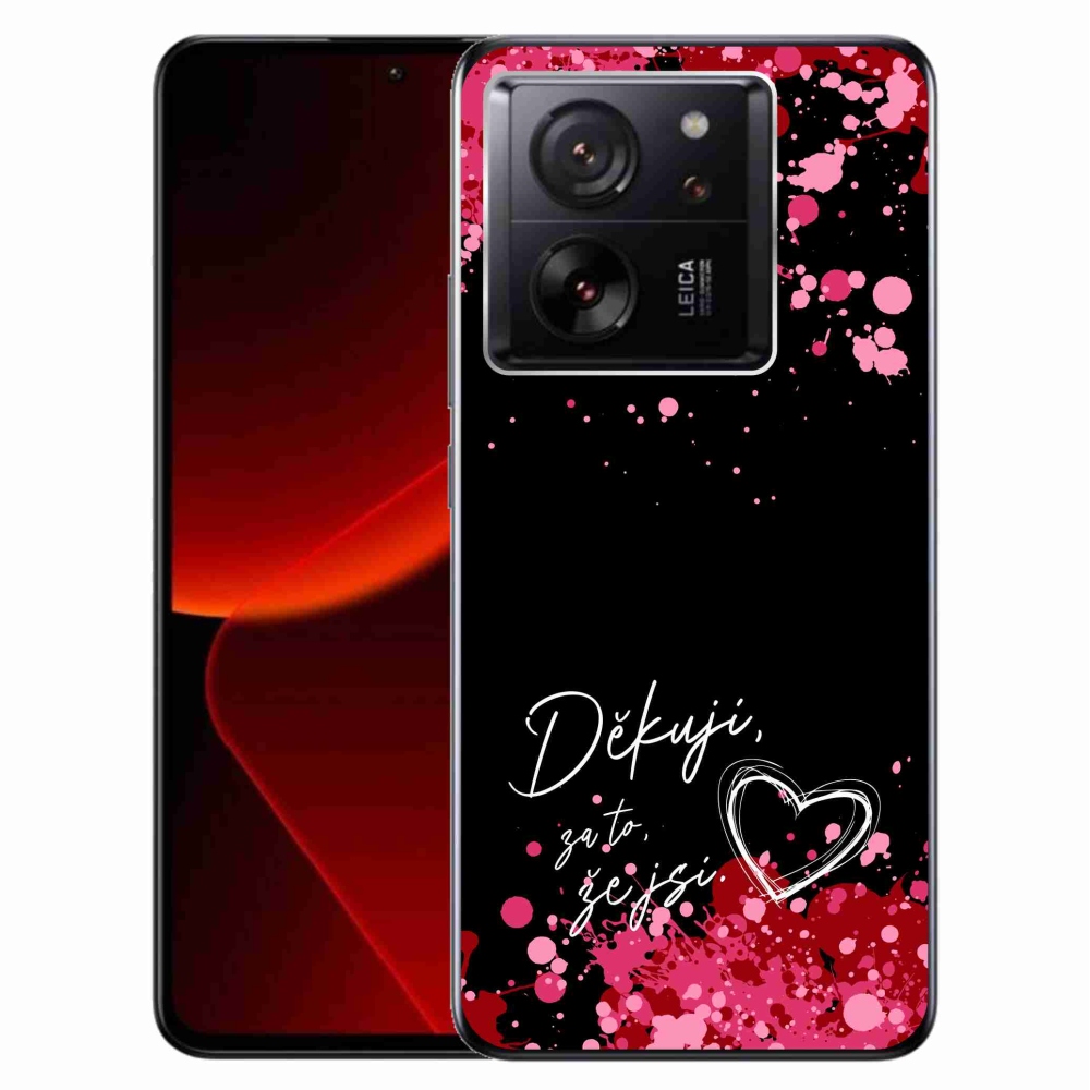 Gelový kryt mmCase na Xiaomi 13T/13T Pro - zamilovaný text 2 černé pozadí