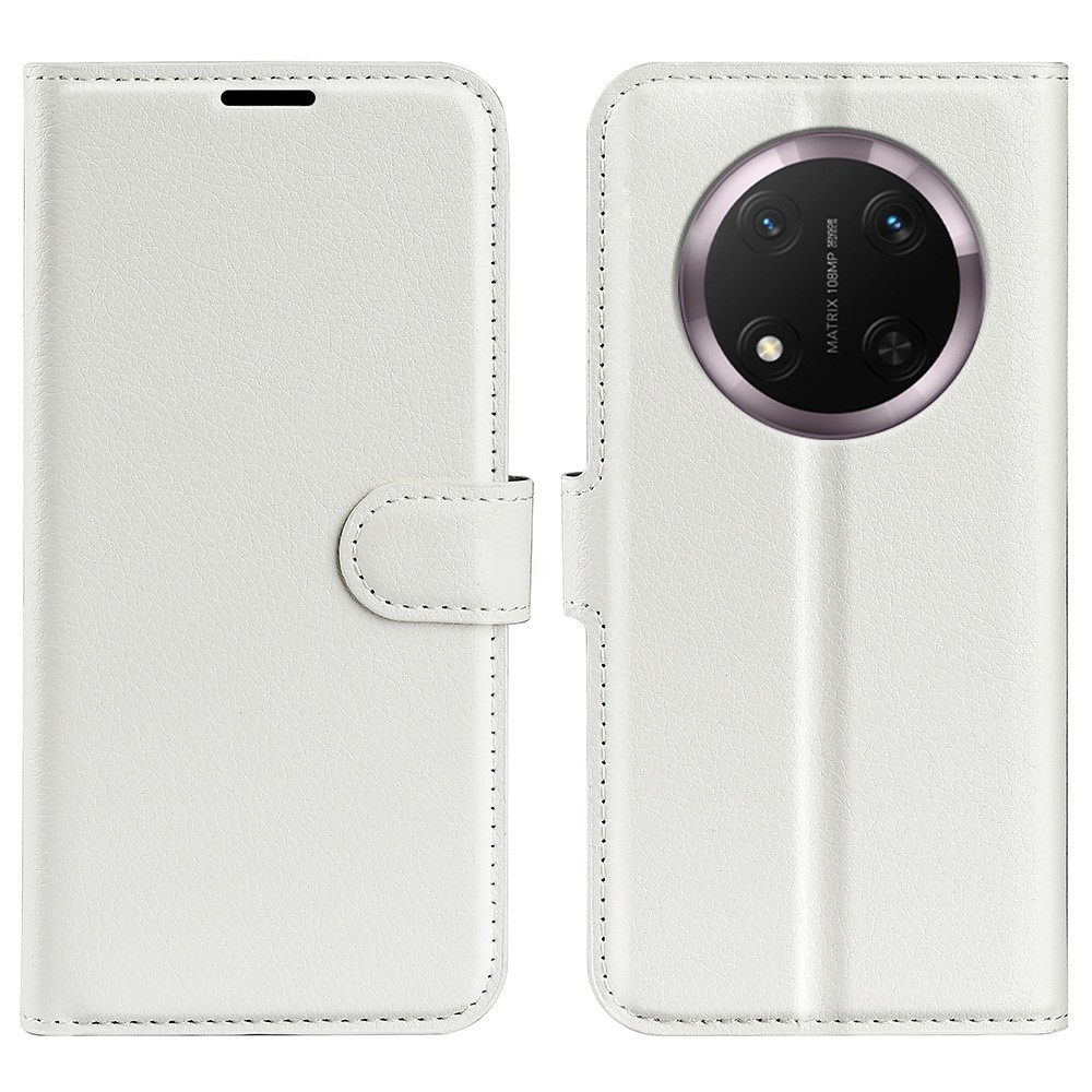 Litchi knížkové pouzdro na Honor Magic 7 Lite 5G - bílé