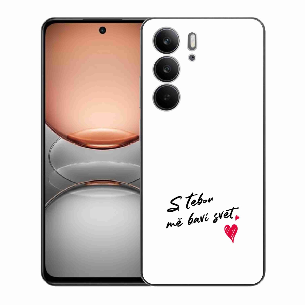 Gelový kryt mmCase na Realme C75 - zamilovaný text 1 bílé pozadí