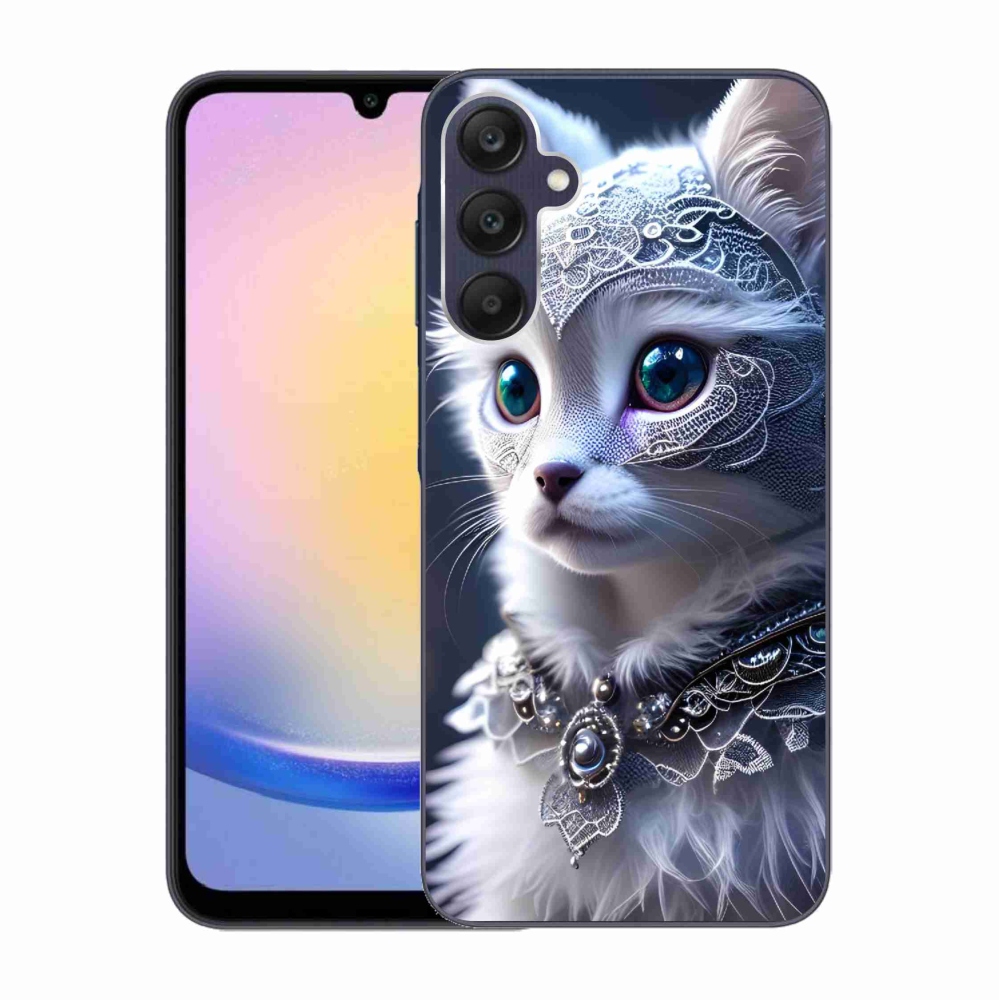 Gelový kryt mmCase na Samsung Galaxy A25 5G - bílá kočka
