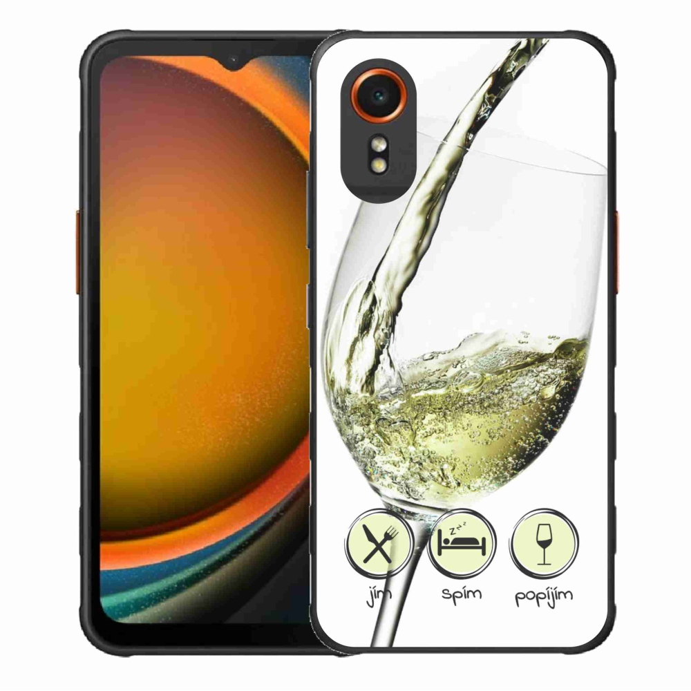 Gelový obal mmCase na Samsung Galaxy Xcover 7 - sklenička vína bílé