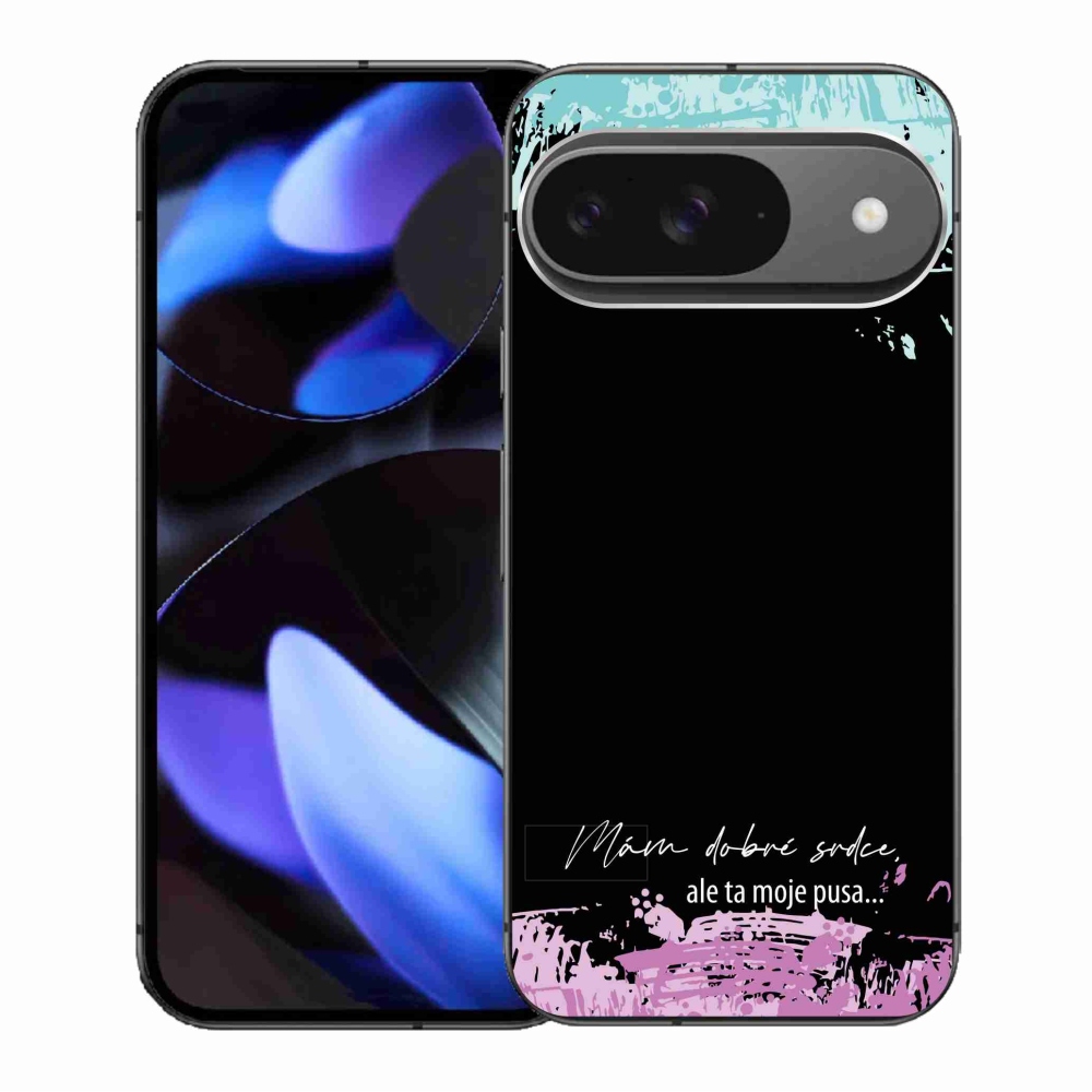 Gelový kryt mmCase na Google Pixel 9/9 Pro - vtipný text 3 černé pozadí