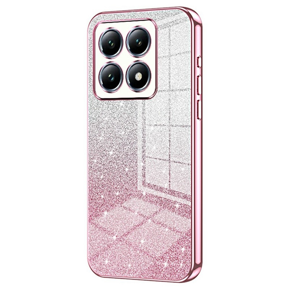 Cut gelový třpytivý obal na Xiaomi 14T Pro - růžový