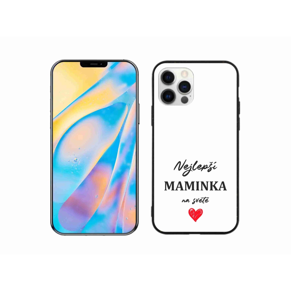 Gelový kryt mmCase na iPhone 12 - nejlepší maminka 1 bílé pozadí