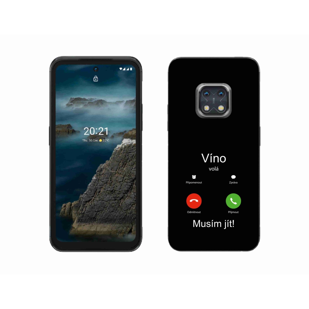 Gelový kryt mmCase na Nokia XR20 - víno volá černé pozadí