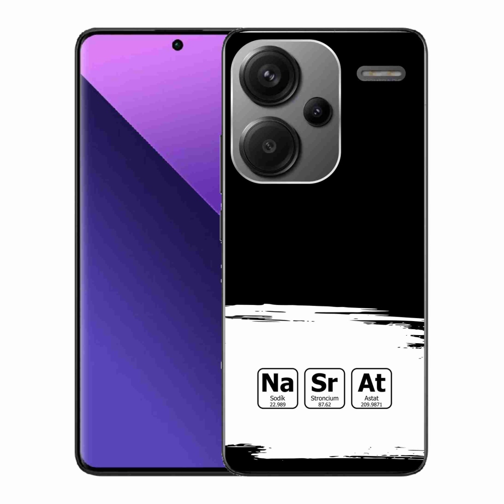 Gelový kryt mmCase na Xiaomi Redmi Note 13 Pro+ 5G - chemické prvky bíločerné pozadí