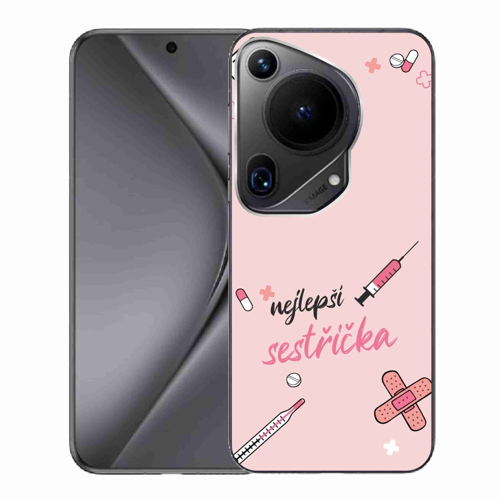 Gelový kryt mmCase na Huawei Pura 70 Ultra - nejlepší sestřička růžové pozadí