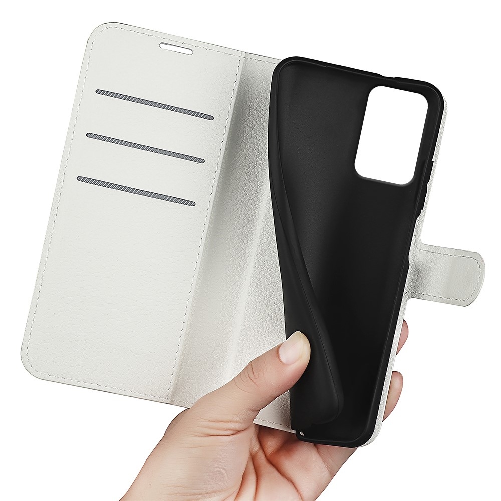Litchi knížkové pouzdro na Motorola Moto G85 5G - bílé