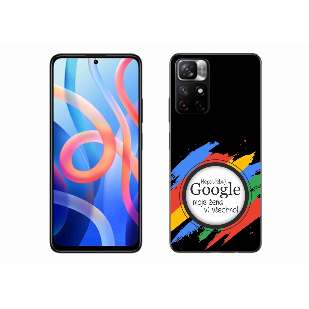 Gelový kryt mmCase na Xiaomi Redmi Note 11S 5G - žena ví všechno černé pozadí
