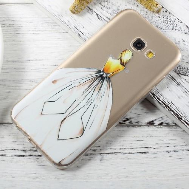 Ultratenký slim gelový obal na Samsung Galaxy A3 (2017) - bílé šaty