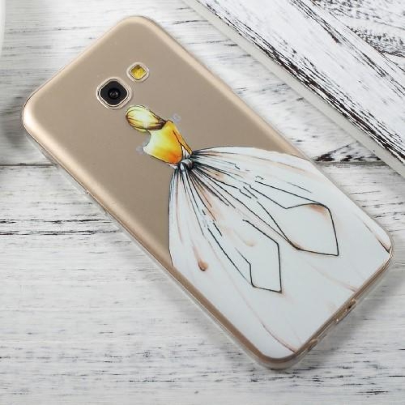 Ultratenký slim gelový obal na Samsung Galaxy A3 (2017) - bílé šaty