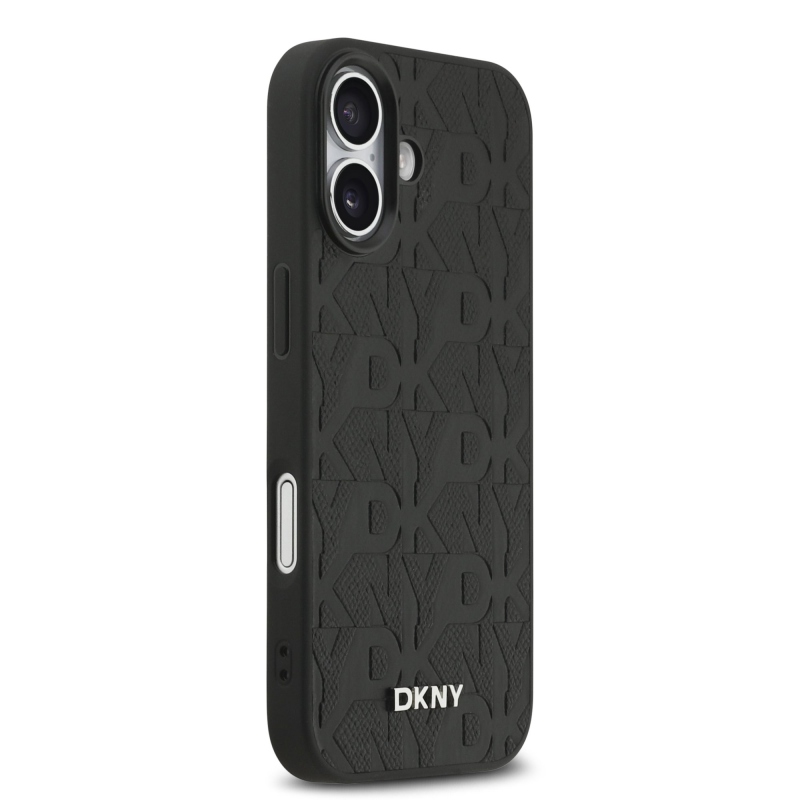 DKNY PU Leather Grid Pattern Magsafe Zadní Kryt pro iPhone 17 Black