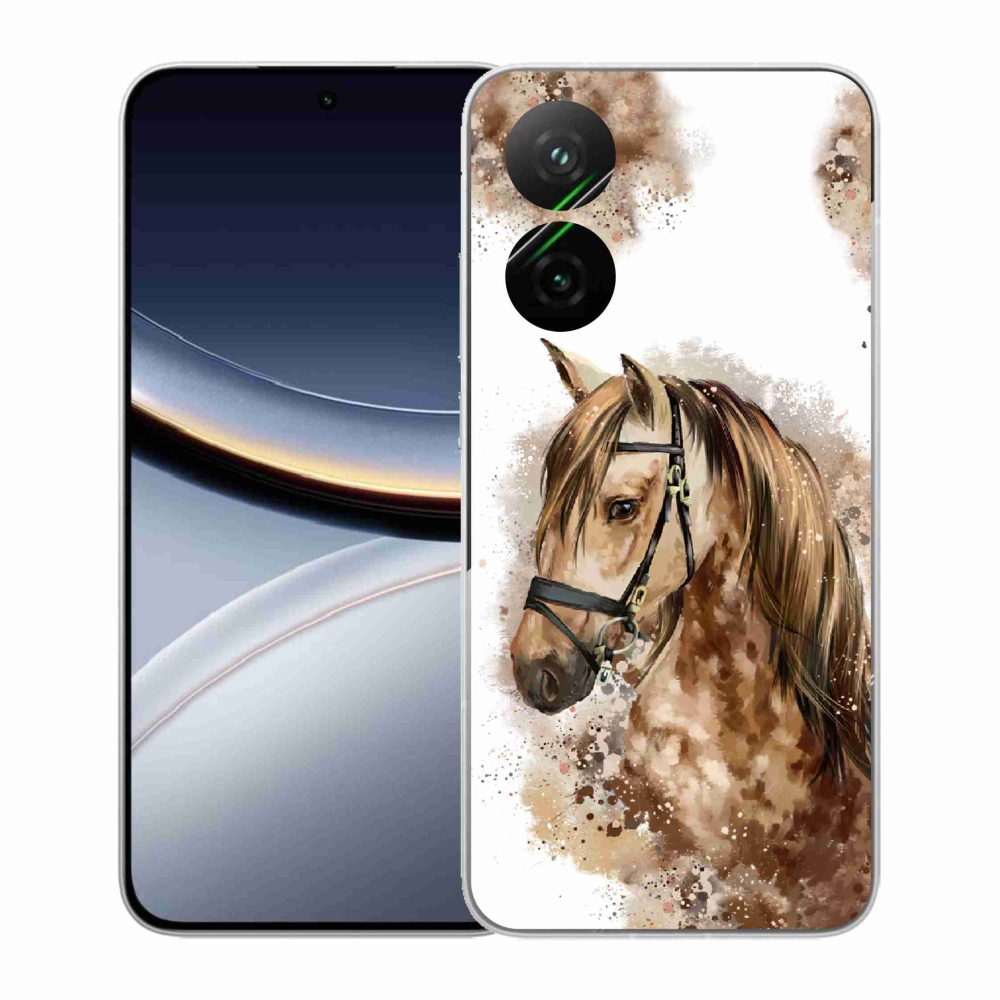 Gelový kryt mmCase na Xiaomi Poco F7 5G - hnědý kreslený kůň