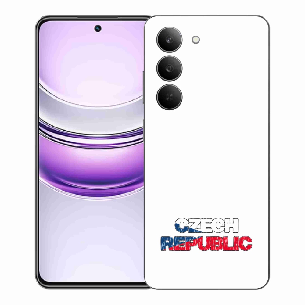 Gelový kryt mmCase na Realme 14x 5G - Czech Republic bílé pozadí