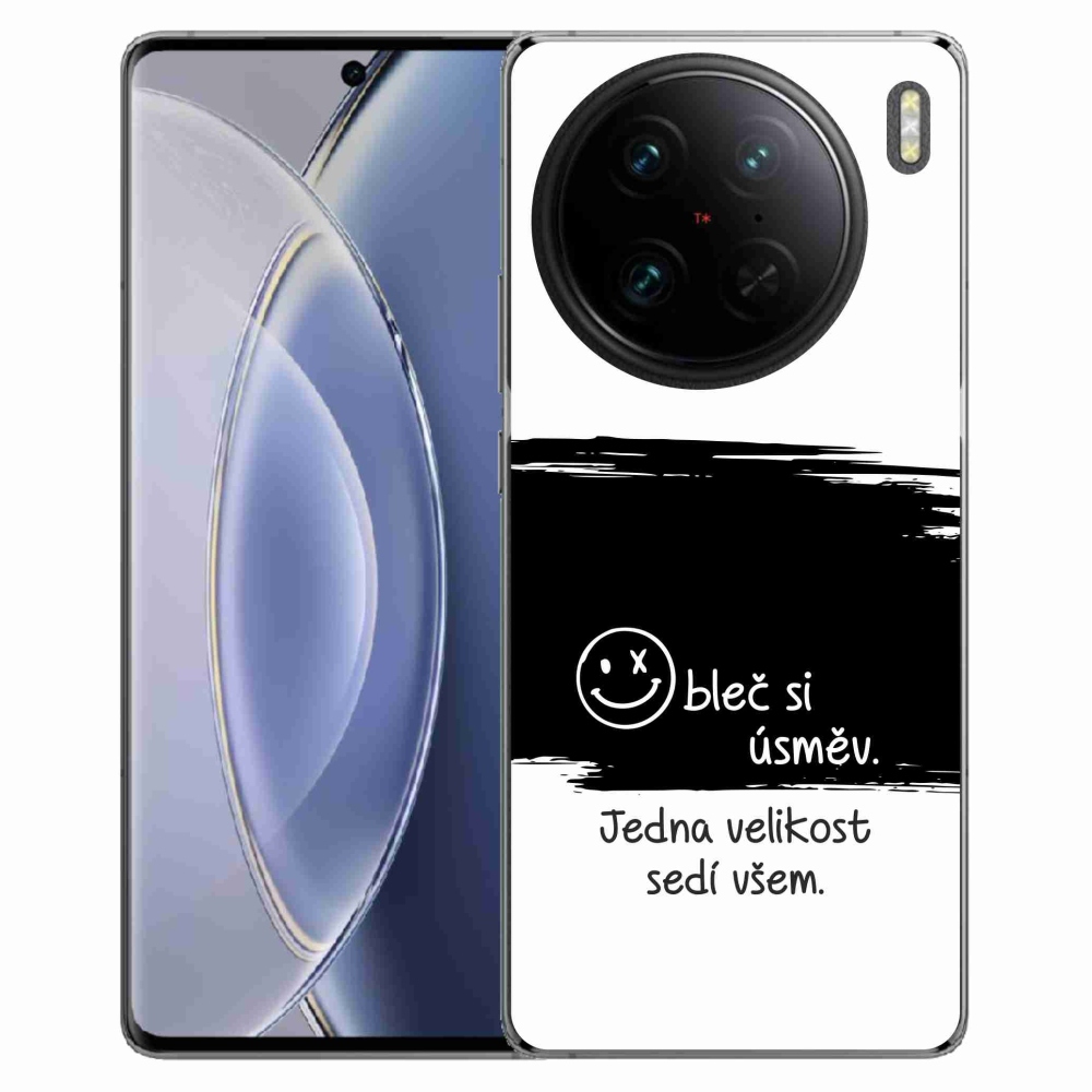 Gelový kryt mmCase na Vivo X90 Pro - vtipný text 8 černobílé pozadí