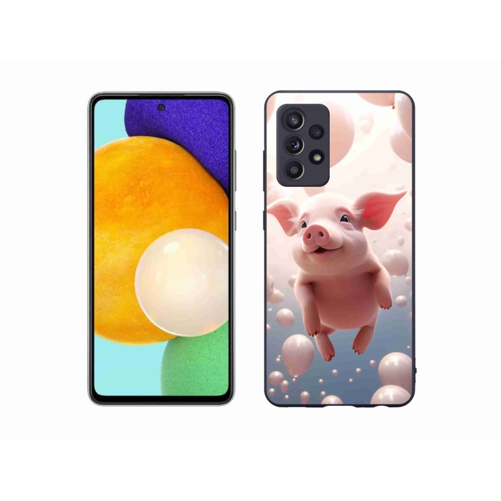 Gelový kryt mmCase na Samsung Galaxy A52s 5G - prasátko s balónky