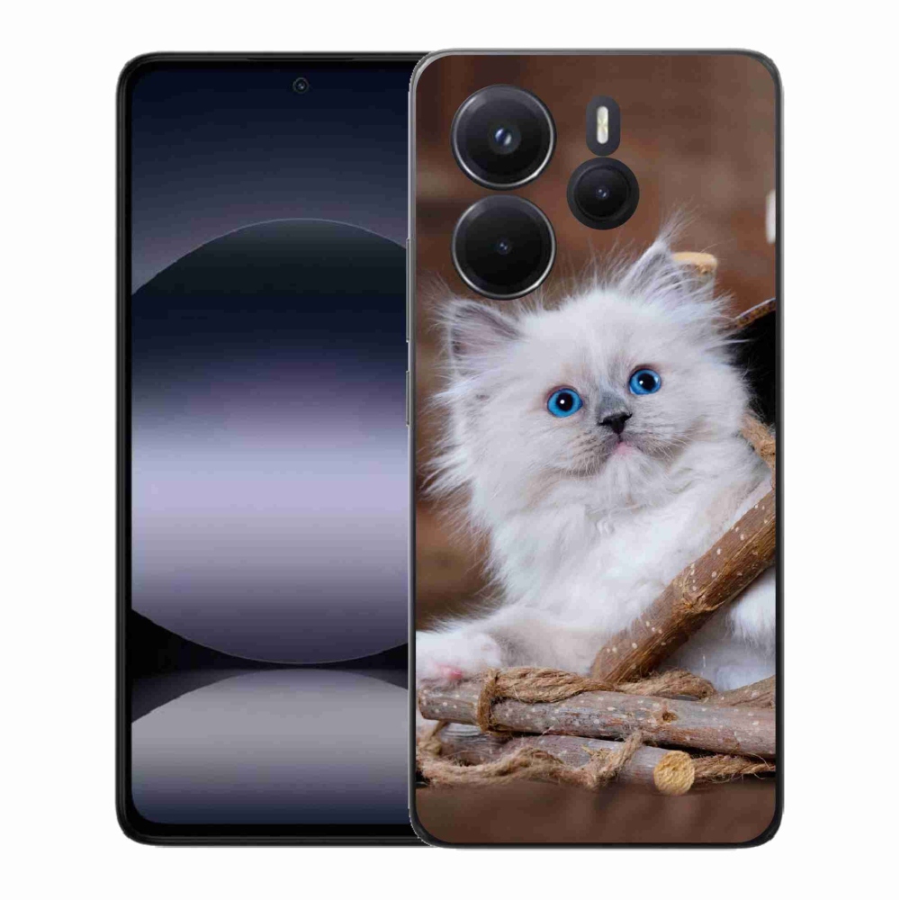 Gelový kryt mmCase na Xiaomi Redmi Note 14 - bílé kotě
